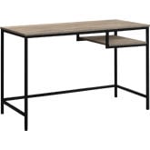 48" Computer Desk in Dark Taupe & Black Metal